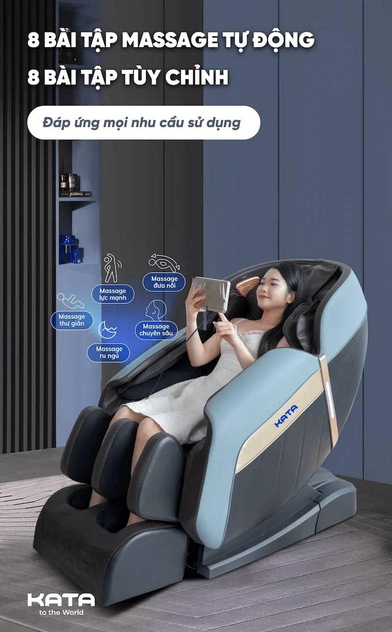 Các lộ trình massage tích hợp trong ghế massage KATA MC02