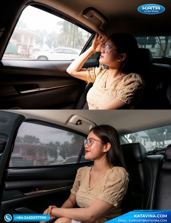 Lắp đặt rèm che nắng ô tô KATA tạo không gian mát mẻ cho khoang lái